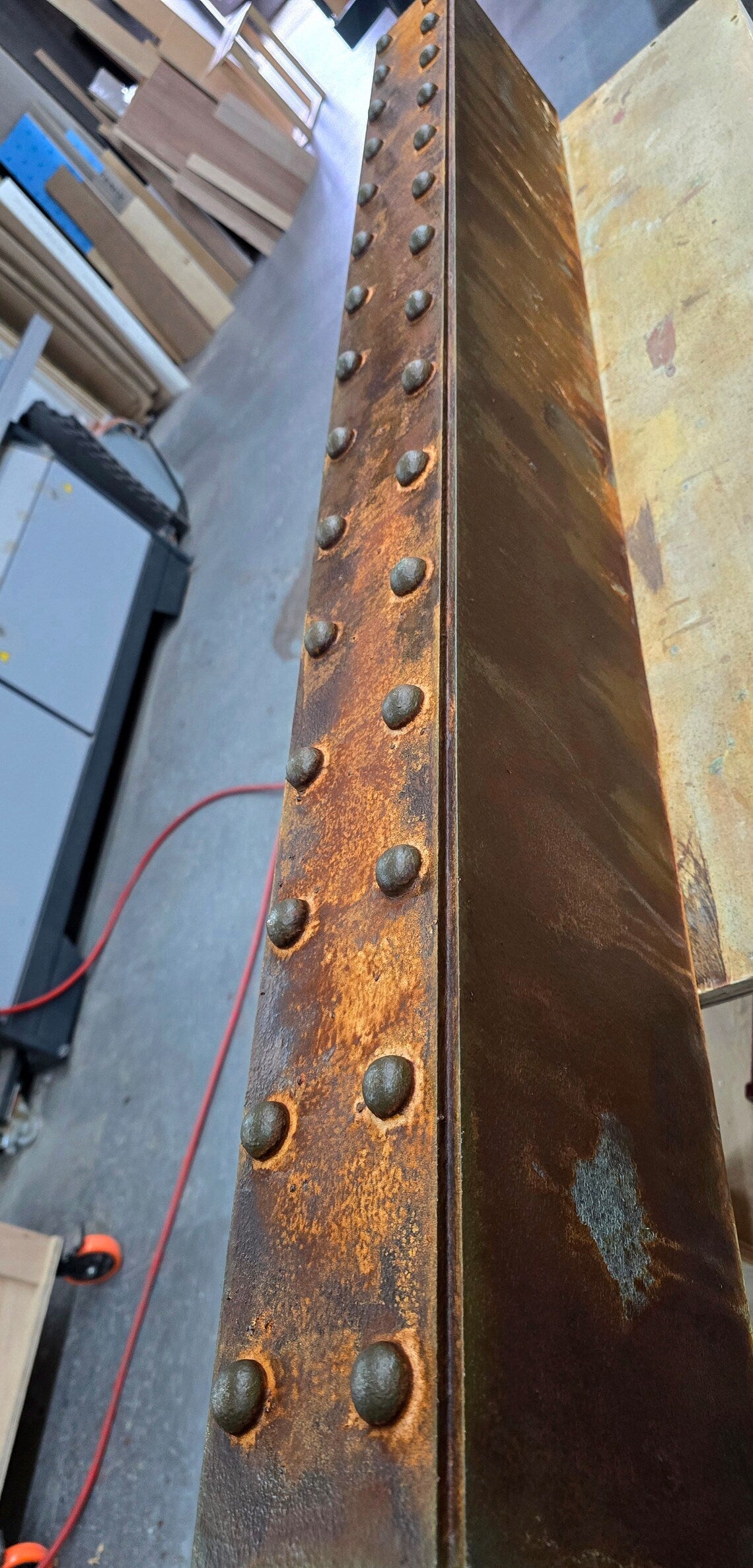 Rusty Metal Floating Shelf, Brooklyn Bridge Style