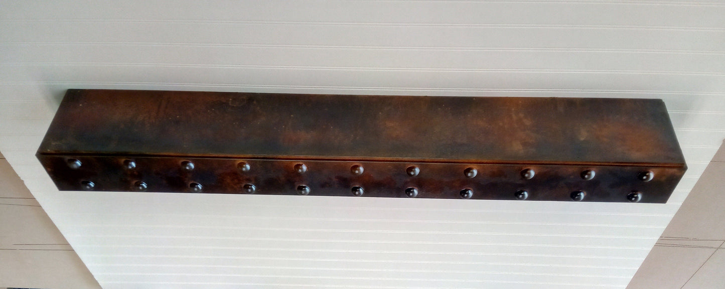 Brooklyn Bridge-Style Riveted Metal Wall Shelf