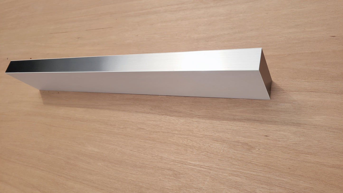 Custom Floating Shelf, Stainless Steel with White Laminate