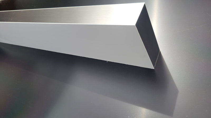 Custom Floating Shelf, Stainless Steel with White Laminate