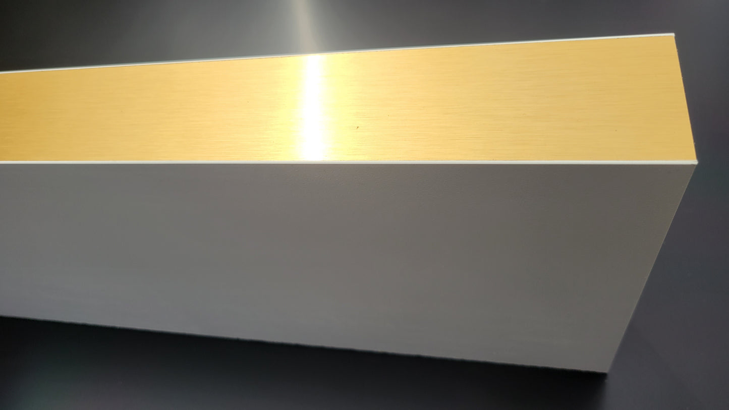 Custom Floating Shelf, Stainless Steel with White Laminate