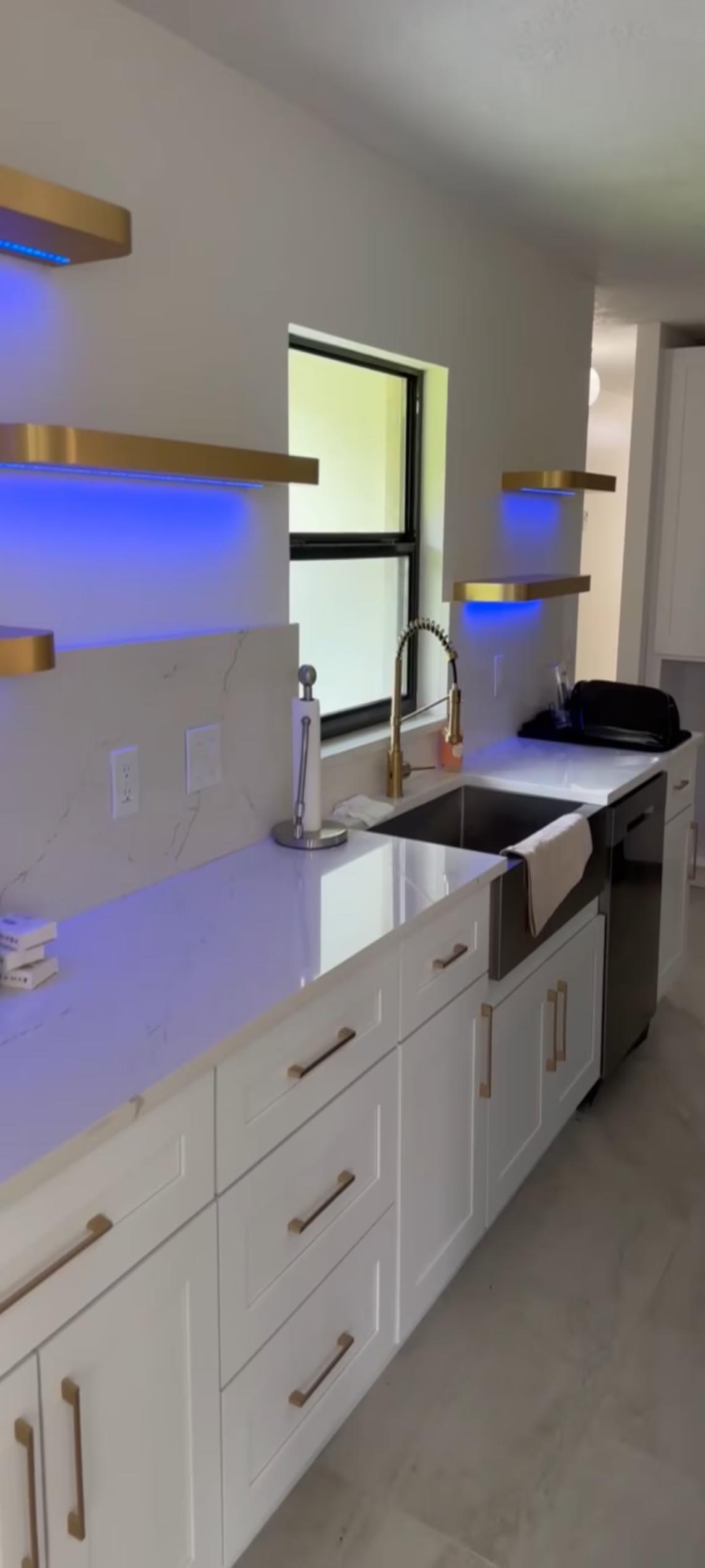 Modern Stainless Steel Bar Shelf, Rounded Corners