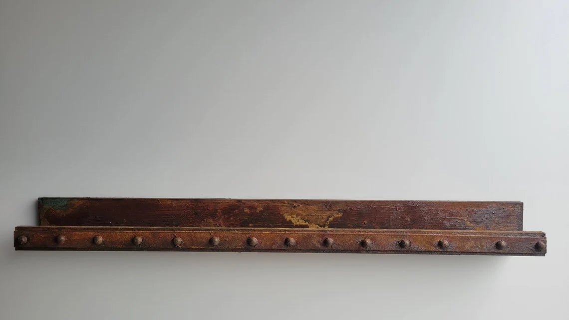 Riveted Rusted Picture Ledge Shelf