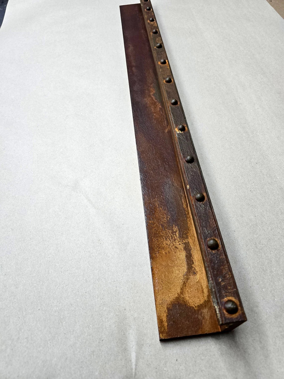 Riveted Rusted Picture Ledge Shelf – Industrial Rustic Style ...