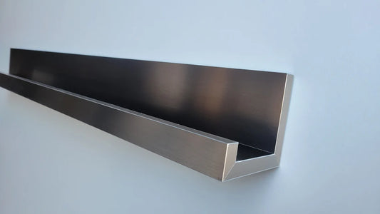 Golden Brass and White Picture Ledge Shelf