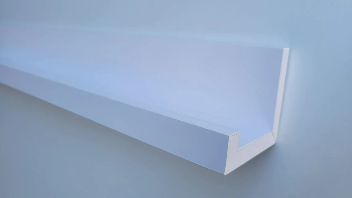 Golden Brass and White Picture Ledge Shelf