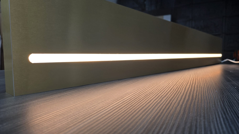 8 brass floating shelves 40×10×2 5 with LED 3000k