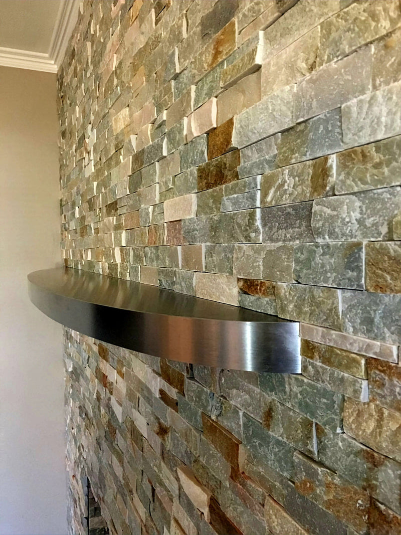 Curved Stainless Steel Floating Shelf, Oval Design