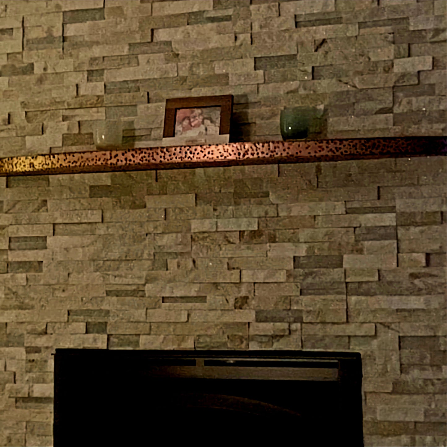 Hammered Oxidized Copper Floating Shelf
