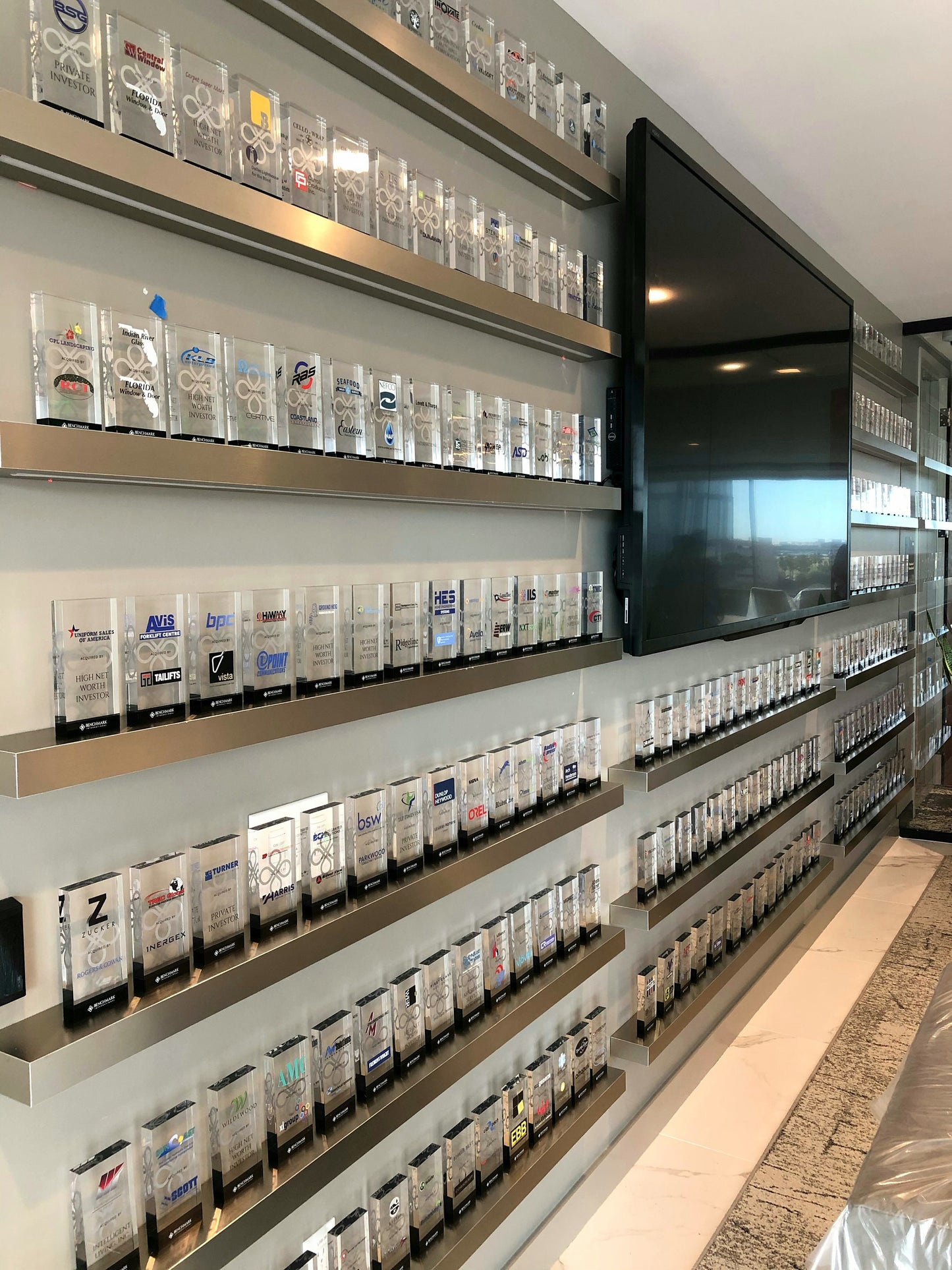 Modern Stainless Steel Floating Shelf, Hairline Finish
