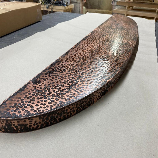 Hammered Oxidized Copper Floating Shelf