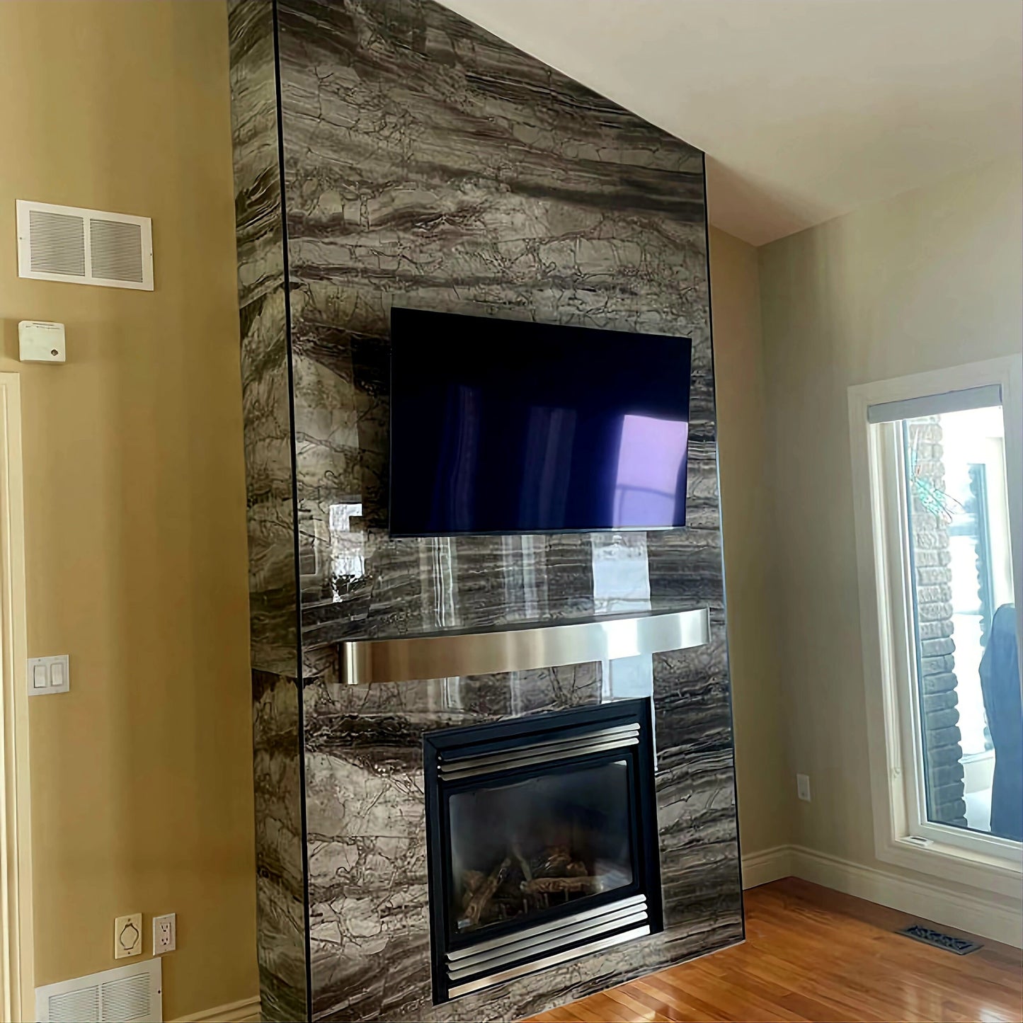 Oval Stainless Steel Floating Shelf with Brackets
